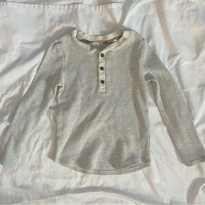 Kids Gray Long Sleeve Henley Shirt